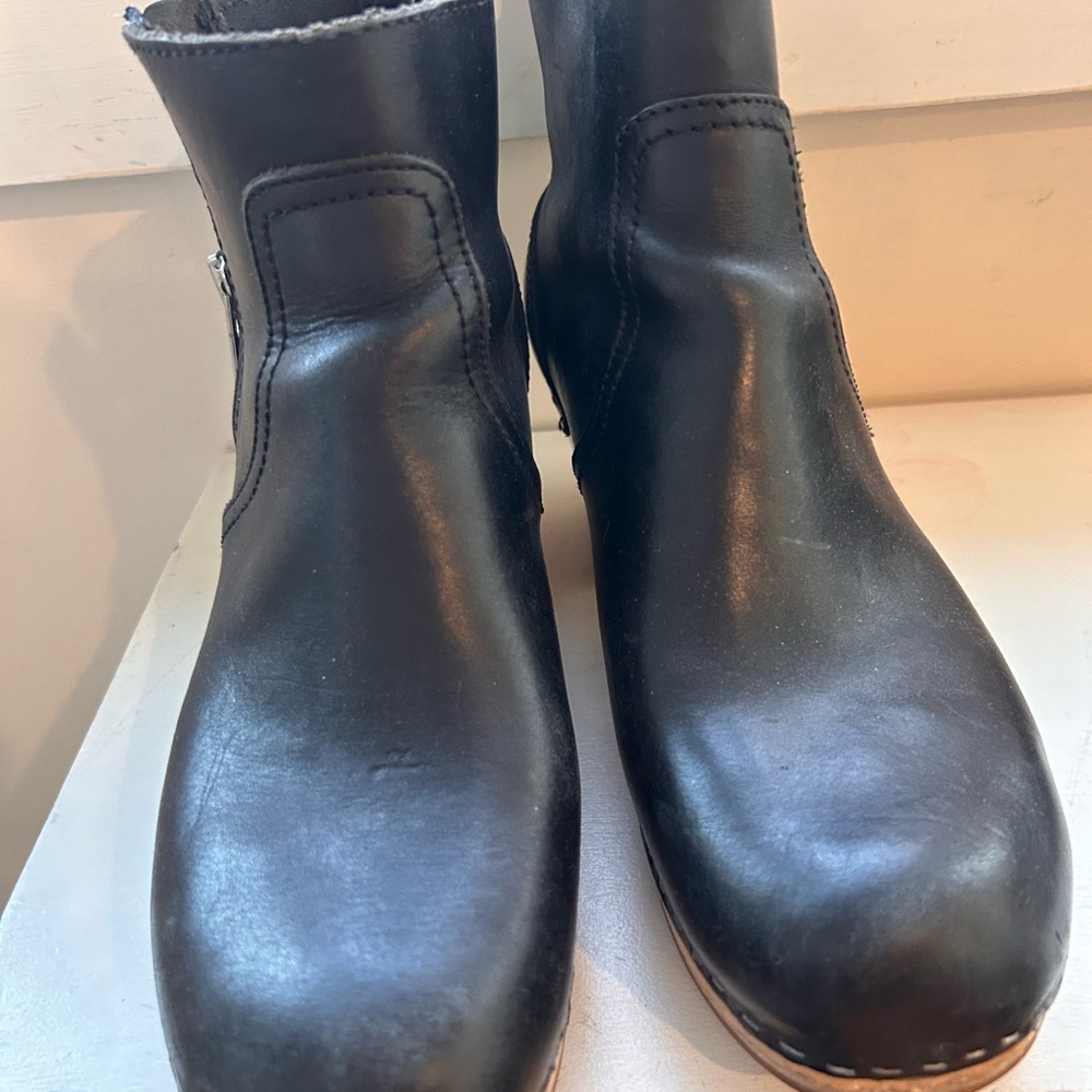 Swedish Hasbeens Black Ankle Boots